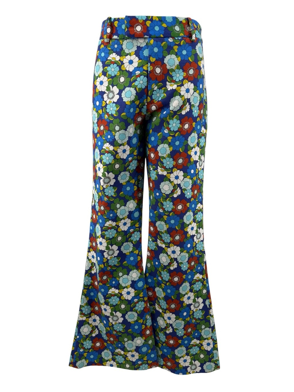 Smythe Blue Ditsy Floral Boot-Cut Pants